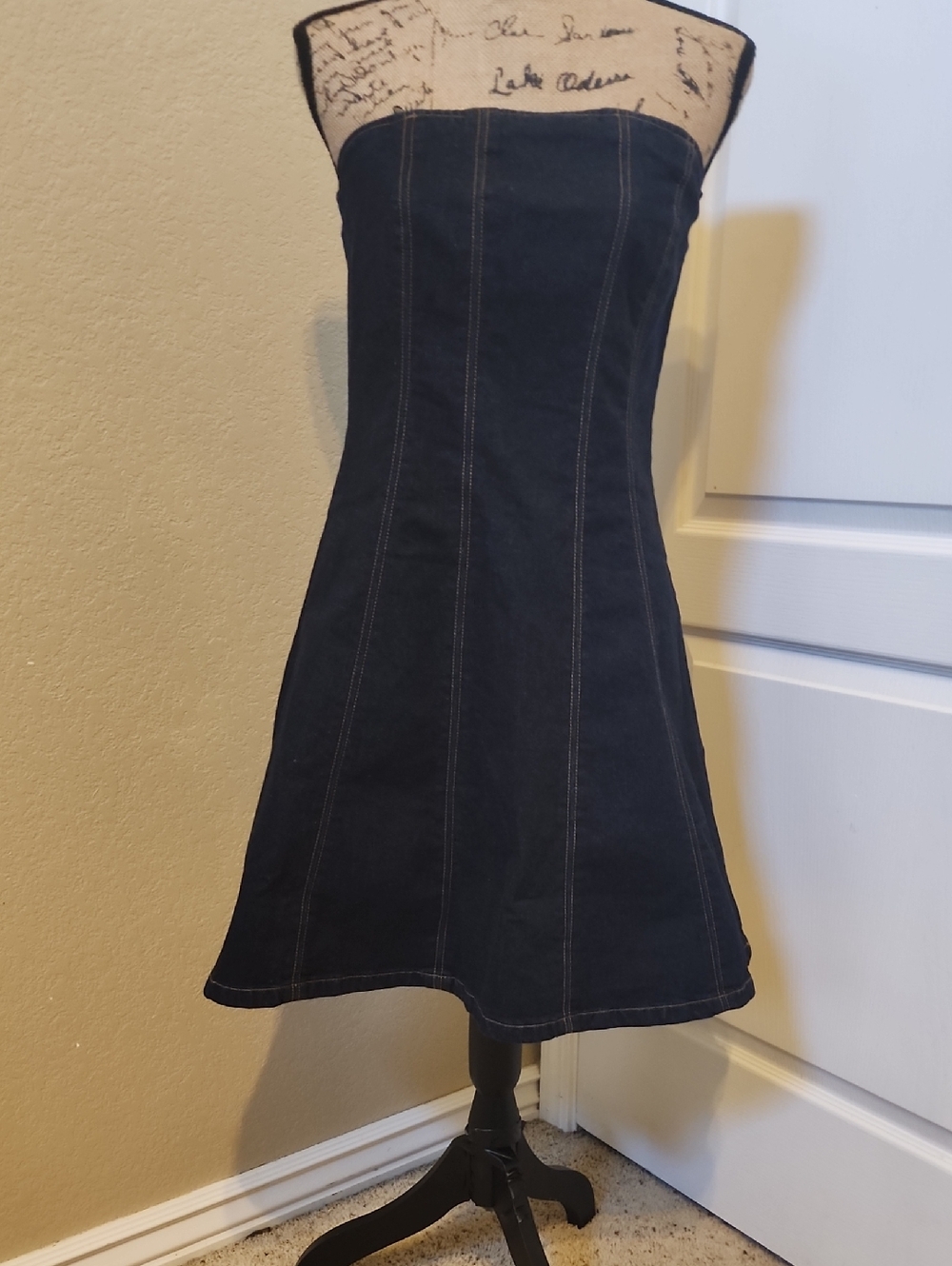 Abercrombie & Fitch Dark Indigo Denim Strapless Dress NWT